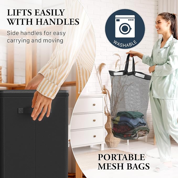 Simple Houseware Foldable Laundry Hamper Basket - Image 4