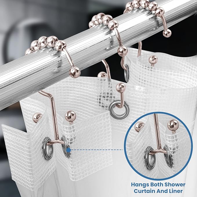Utopia Bedding Double Glide Shower Curtain Hooks, 12 Pack, Matt Nickel | - Image 4