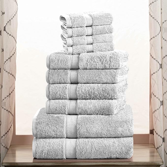 Superior Egyptian Cotton Ultra Plush & Absorbent, 10 Piece Set, Soft Luxury - Image 2