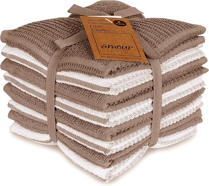 AMOUR INFINI Dish Cloths for Washing Dishes Set of 8 by AmourInfini