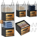 Hanging Closet Organizer with Drawers, 4 Tier Metal Closet Organizers and by Orapoke