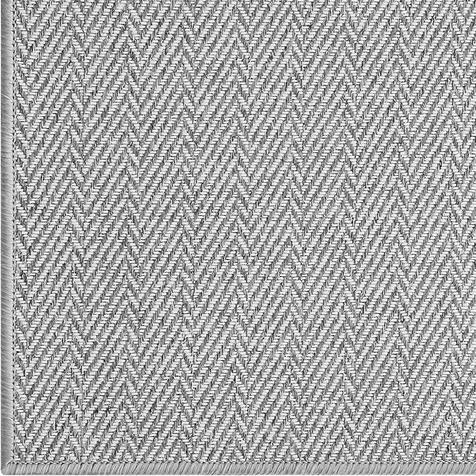 LUMI Ultra Thin Indoor Door Mat for Entrance 36"x56", Non Slip Entryway Mat, Low Profile Doormat, Unique Herringbone Design Carpet for Inside, Patio, Porch, Gray