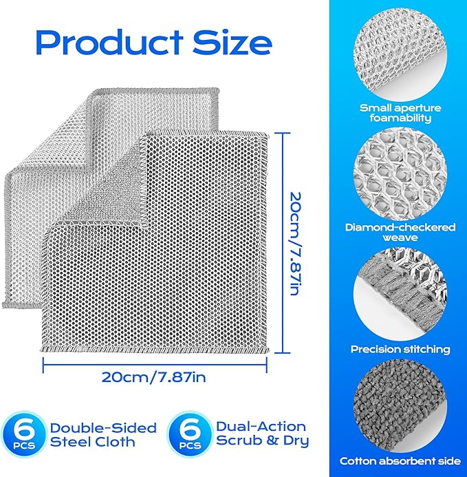 Solara Lux Scrub Cloths, Dual Action Scrubber Pads - Image 4