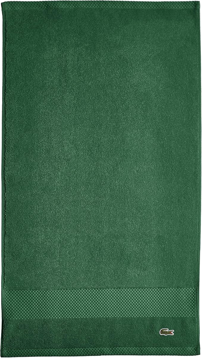 Lacoste Heritage 100% Supima Cotton Hand Towel 16" x 30", Croc Green | Highly by Unknown