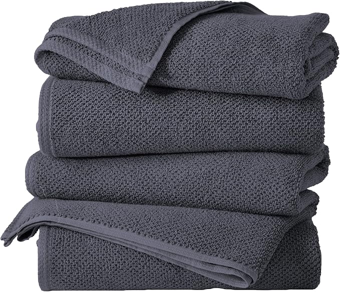Great Bay Home 100% Cotton 4 Pack 54x27 Bath Towel Set by GreatBayHome