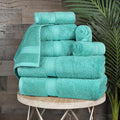 SUPERIOR Egyptian Cotton Ultra Plush & Absorbent, 8 Piece Set, Turquoise | by SUPERIOR
