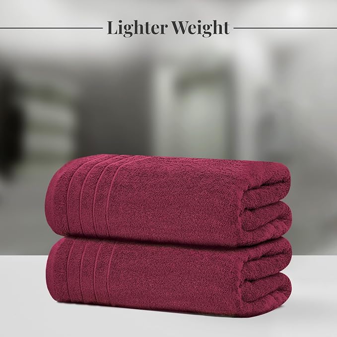 8 Piece Towel Set, 2 XL Bath, 2 Hand, 4 Washcloth, Burgundy | 100% Cotton - Image 4