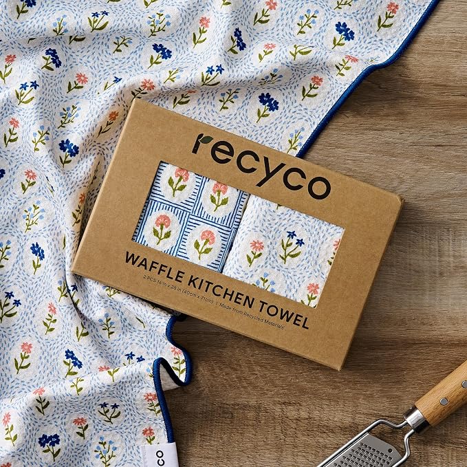 RECYCO Waffle Kitchen Towel Set of 2 - Image 7