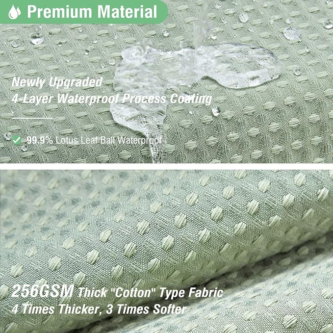 Dynamene Stall Waffle Shower Curtain 256 GSM Heavy Fabric 60x72 Sage Green - Image 3