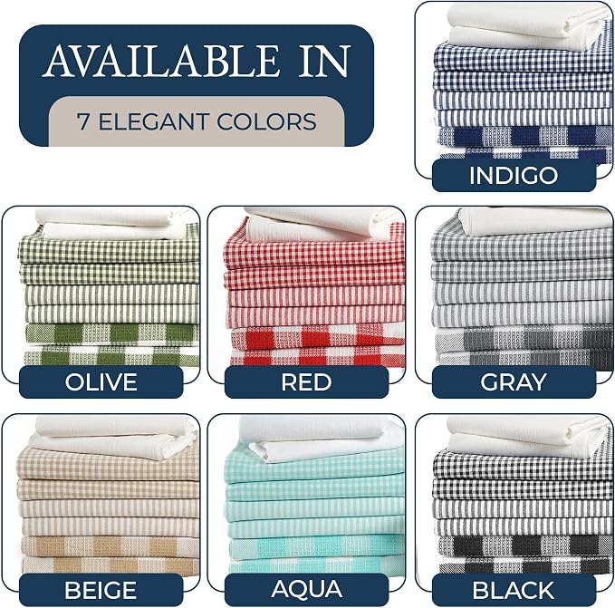 LANE LINEN Kitchen Towels and Oven Mitt Set 20 Pc - Image 9