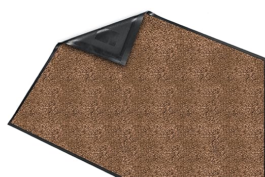 Guardian Platinum Series Indoor Wiper Floor Mat, Rubber with Nylon Carpet, 2'x17', Brown