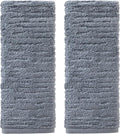 SKL Home CloudSoft Hand Towel Set, 100% Cotton Luxury, Smoke Blue | Premium by SKLHomebySaturdayKnightLtd