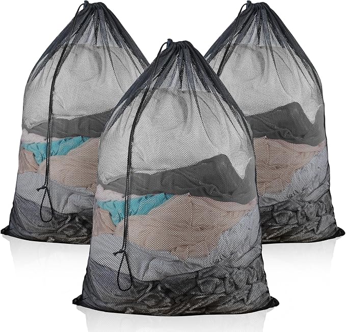 3 Pack Large Mesh Laundry Bag, 24 x 36 Inch Mesh Wash Bag by Unknown