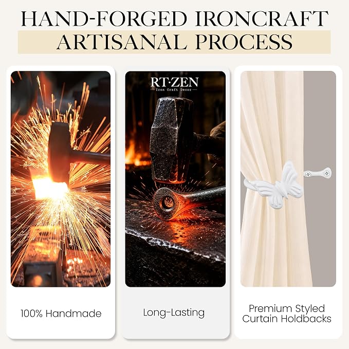 RTZEN Metal Curtain Tiebacks, Drapery Holders - Image 3