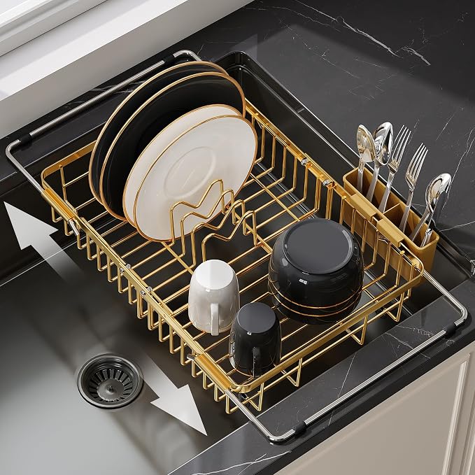 JASIWAY Gold Dish Drying Rack Over the Sink by JASIWAY