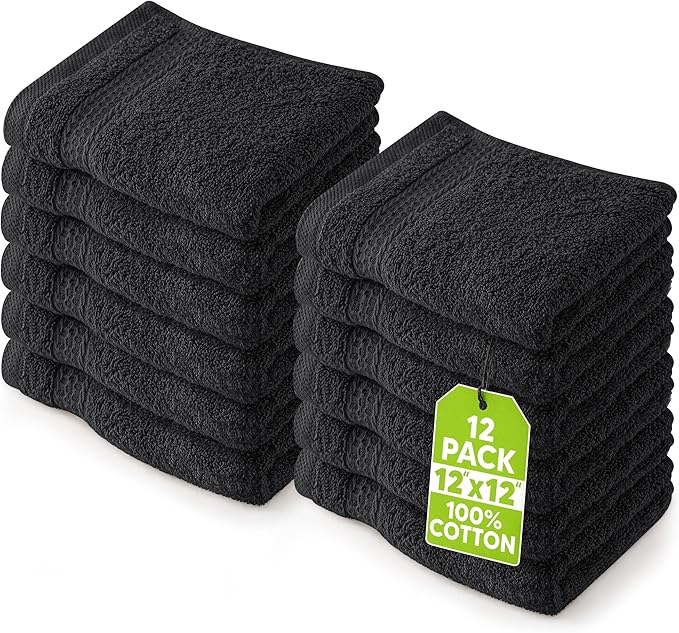 Utopia Towels 12 Pack Premium Wash Cloths, 12x12 in, 100% Cotton, Gym & Face by Unknown