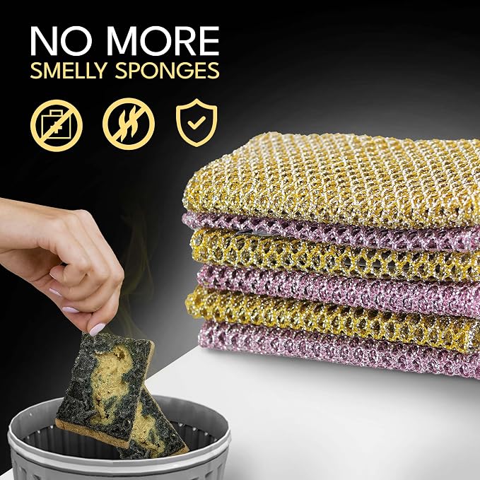 Non-Scratch Dish Scrubbers — Outlasts 7+ Sponges, Stays Odor-Free | Replace - Image 9