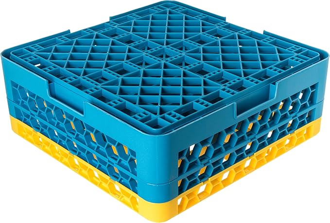 CFS (RG36-2C411) OptiClean 36-Compartment Glass Rack with 2 Extenders Yellow