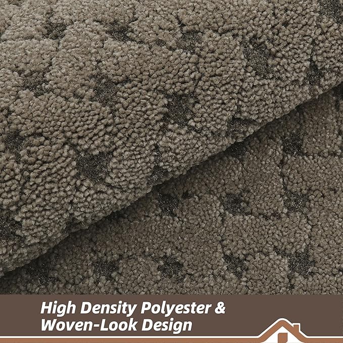 BEQHAUSE Dirt Trapper Door Mat Non-Slip Entryway Rugs Stain Resistant Absorbent Dog Doormats Woven-Look Washable Welcome Floor Doormat for Front Back Door, Muddy Wet Shoes & Paws, 36" x 60", Brown