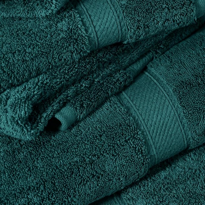 SUPERIOR Egyptian Cotton Ultra Plush & Absorbent, 12 Piece Set, Teal | - Image 3