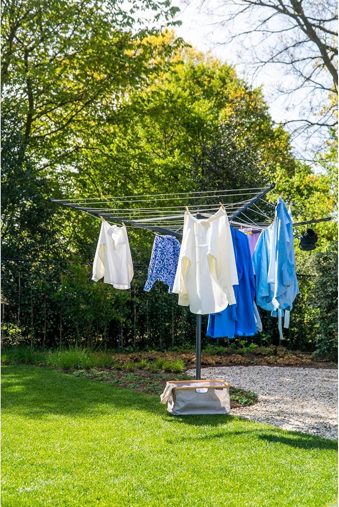 Brabantia Lift-O-Matic Outdoor 4 Arm Clothesline Height Adjustable, Folding - Image 3