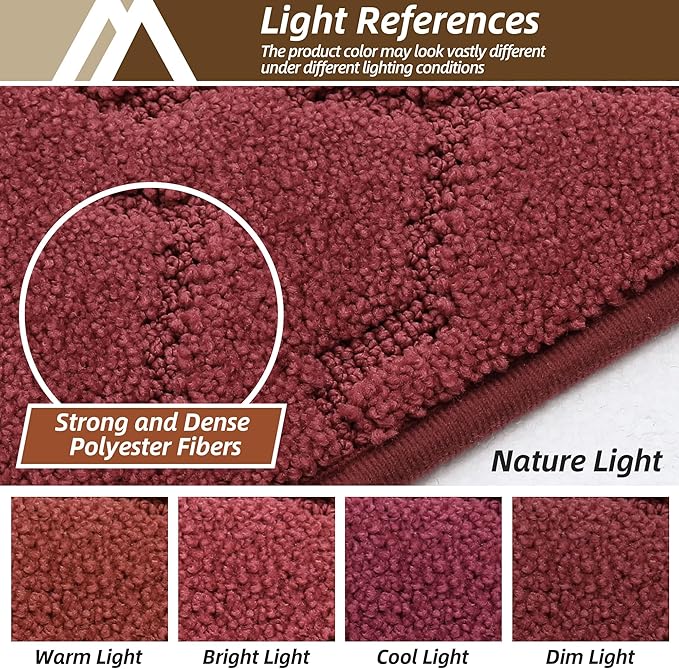 COSY HOMEER Kitchen Rugs 20" x 32" Washable Non Slip Kitchen Mats for Floor Absorbent Kitchen Carpet Soft Rugs for Kitchen,Sink Mat,Entrance,Area Rugs,Red