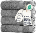 Chakir Turkish Linens 100% Cotton 4-Pack Washcloths 13x13, Oeko-Tex Certified by ChakirTurkishLinens