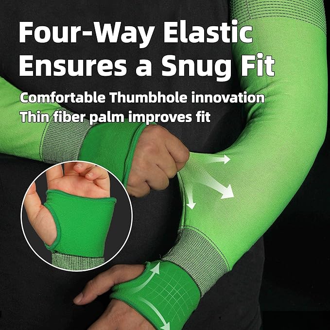 Schwer 100 Pairs ANSI A6 Cut Resistant Arm Sleeves, 21 Gauge Comfortable and Breathable Protective Sleeves, Arm Protectors for Thin Skin and Bruising, Work, Gardening, Farming, Outdoors, Non-PFAS, L