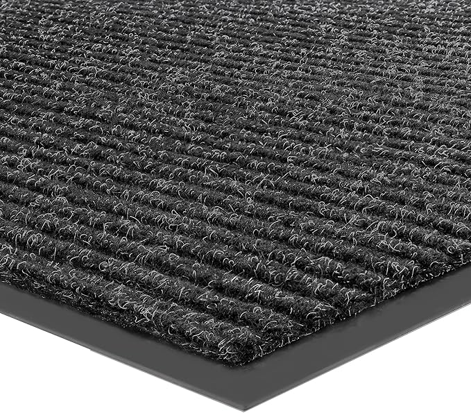 Front Door Mat, Heavy Duty Indoor Outdoor Doormat for Entryway, 96" x 48" Low Profile Outdoor Mats for Home Entrance, Stain and Fade Resistant Welcome Mat for High Traffic Area, Black