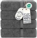 Chakir Turkish Linens 100% Cotton 4-Pack Bath Towels 27x54, Dark Gray | Premium by ChakirTurkishLinens