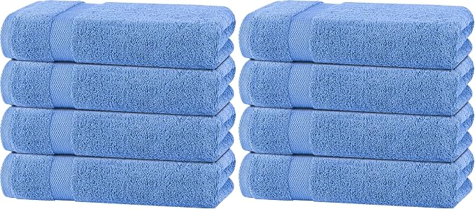 White Classic Light Blue Bath Towels 27x54 Inch, Cotton Towel Set by WhiteClassic