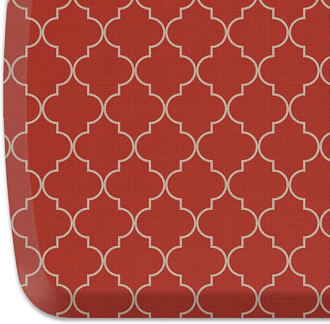GelPro Elite Premier Anti-Fatigue Kitchen Comfort Floor Mat, 20x36", Trellis Red Chile Stain Resistant Surface with therapeutic gel and energy-return foam for health & wellness, Trellis Red Chile