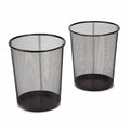 2-Pack 6-Gallon Round Steel Mesh Trash Can, Recycling Wastebasket by SevilleClassics