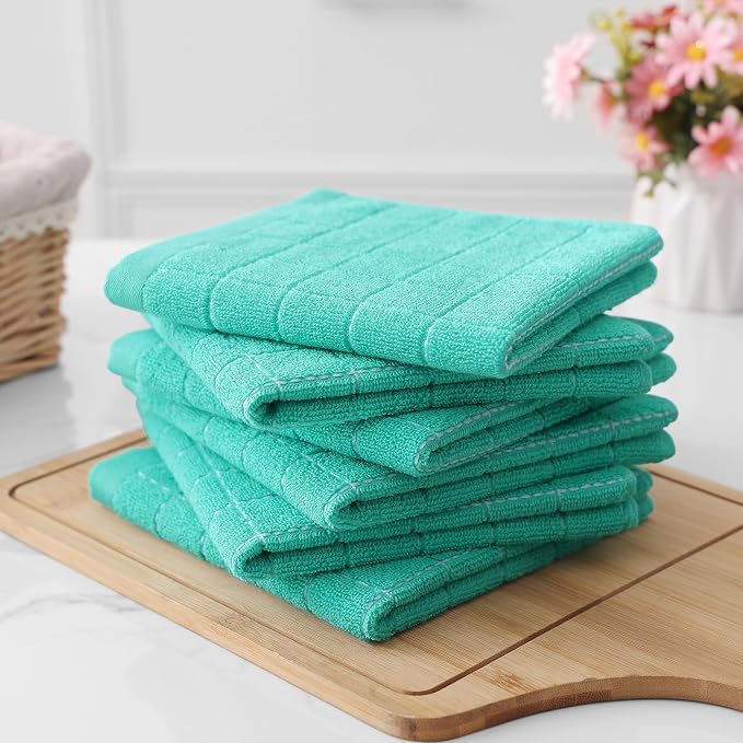 Homaxy 100% Cotton Terry Kitchen Towels, 12 Pack - Image 7