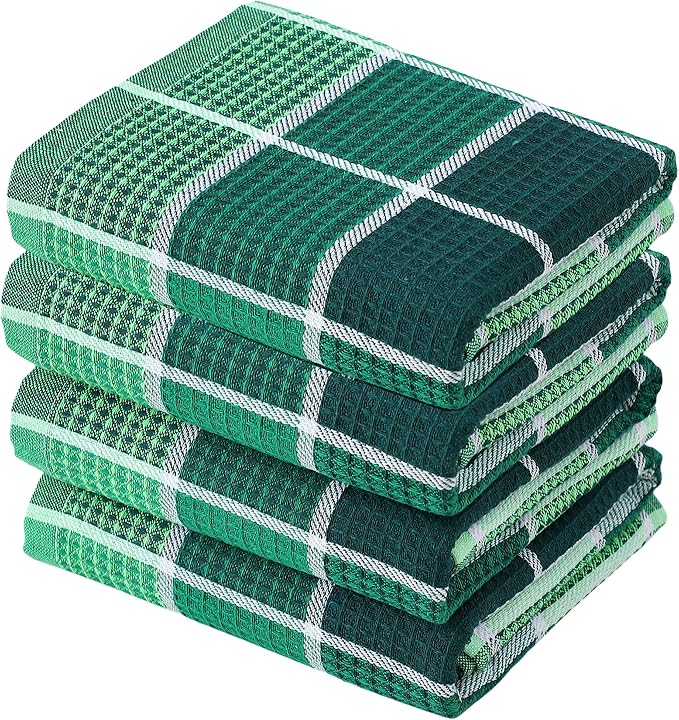 Bright Large Kitchen Towels, 16 Inch x 26 Inch Buffalo Check Dish Towels by Unknown