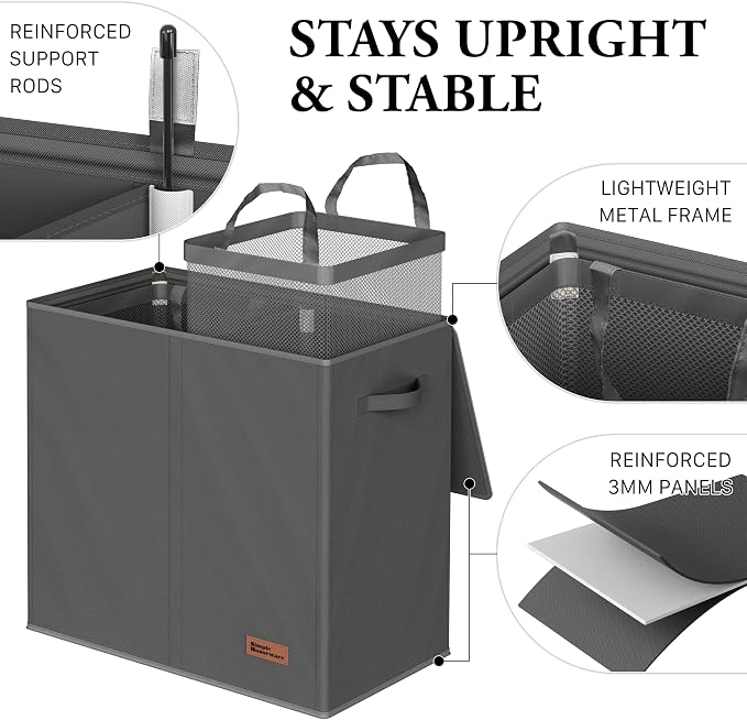 Simple Houseware Double Laundry Hamper - Image 3