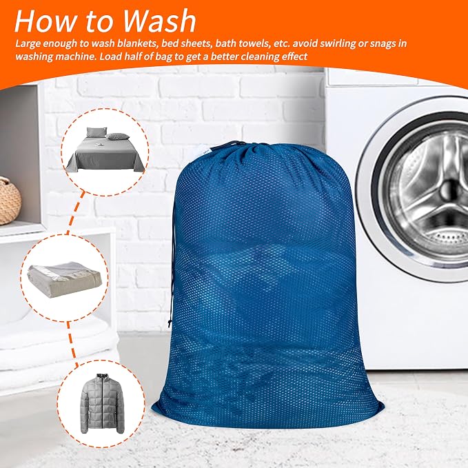 Polecasa 2 Pack Heavy Duty Diamond Mesh Laundry Bag - Image 6