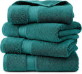Superior Egyptian Cotton Plush & Absorbent, Bath Towel Set of 4, Teal | Quick by SUPERIOR