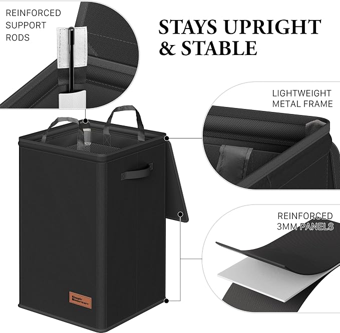 Simple Houseware Foldable Laundry Hamper Basket - Image 3