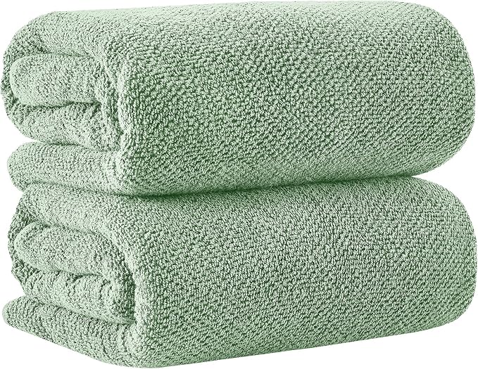 Great Bay Home 100% Cotton Oversized 2 Pack 68x35 Extra Large Towel Set by GreatBayHome