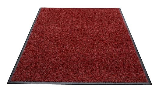 Guardian Platinum Series Indoor Wiper Floor Mat, Rubber with Nylon Carpet, 4'x6', Red