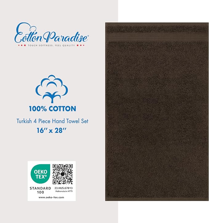 Cotton Paradise 100% Cotton Turkish Towel Set, Soft Absorbent Quick Dry - Image 4