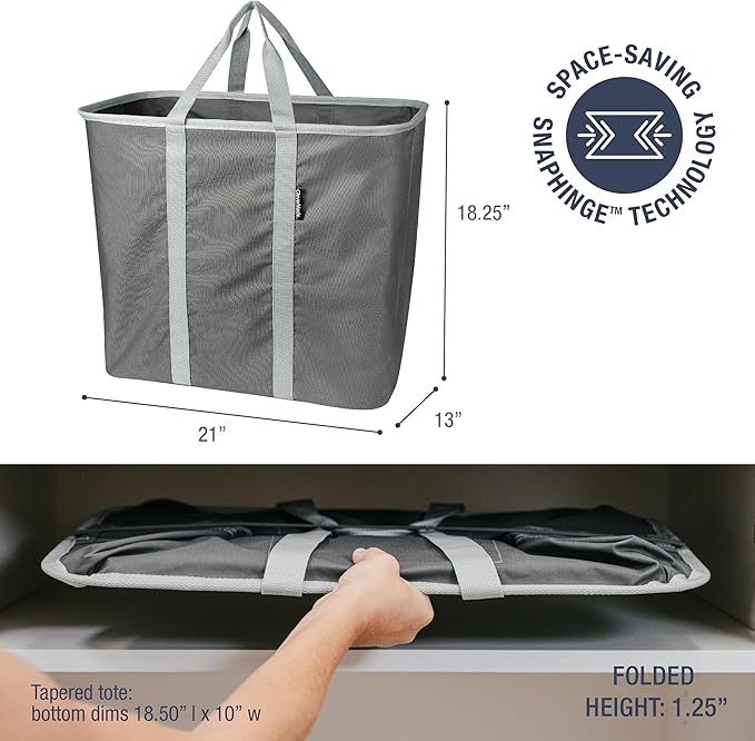 CleverMade Collapsible Laundry Caddy, 64L Pop-Up Hamper, 2 Pack - Image 2
