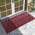 Yimobra Large Door Mat 47x24, All-Season Waterproof Outdoor Mats for Front Door Entrance with Drainage Holes, Heavy Duty Non-Slip Doormat for Garage Patio Entryway Indoor, Red