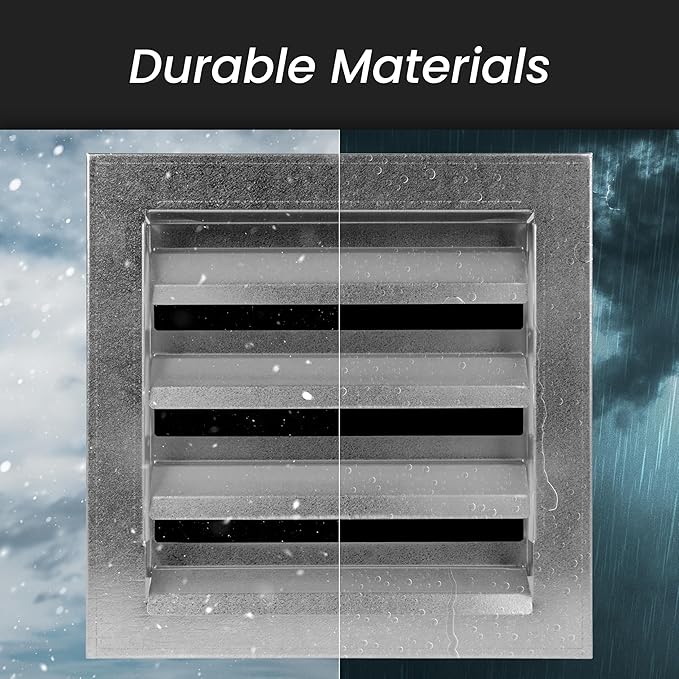 Repa Market 12" x 12" Inch Heavy Duty Galvanized Steel Exhaust Vent - Air Intake Wall Louvered Vent Grille - Outdoor/Indoor HVAC Vent Register - HVAC Crawl Space Durable Air Gable Vent