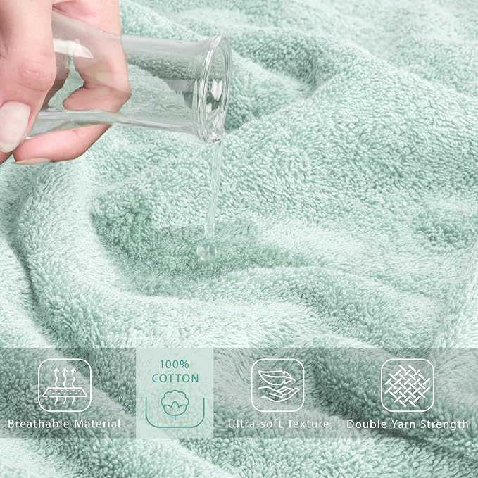 Cotton Paradise 100% Cotton Turkish Towel Set, Soft Absorbent Quick Dry - Image 4