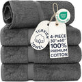 Chakir Turkish Linens 100% Cotton 4-Pack Bath Towels 30x60, Dark Gray | Premium by ChakirTurkishLinens