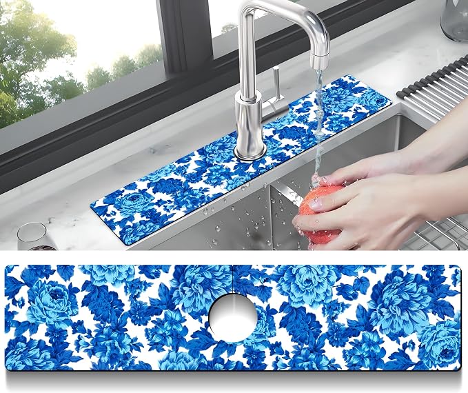 Kitchen Sink Splash Guard Faucet Mat Super Absorbent Fast Drying Mat Sink - Image 2