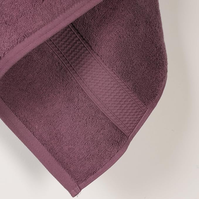 SUPERIOR Egyptian Cotton Plush & Absorbent, Bath Towel Set of 2, Plum | Quick - Image 4