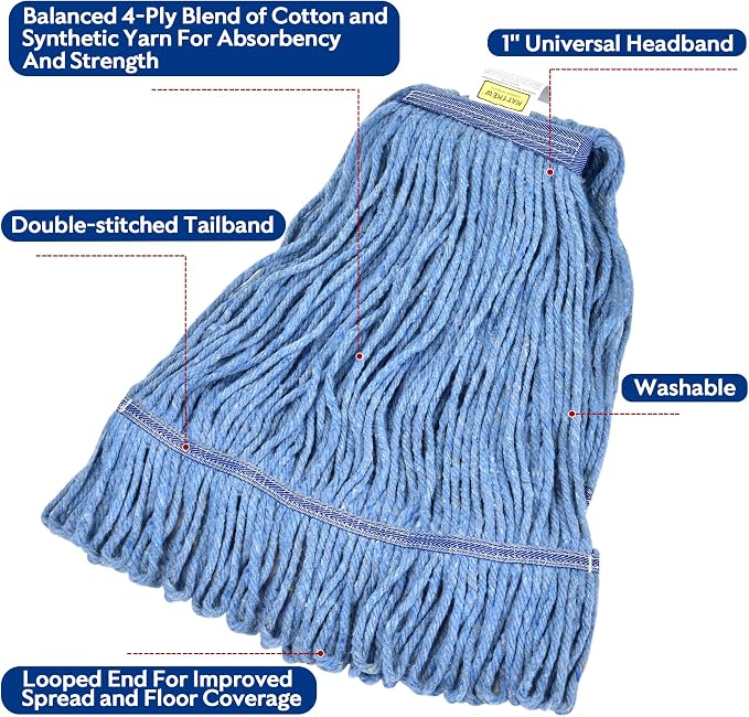 Matthew Cleaning Heavy Duty Mop Head Commercial Replacement - Image 3